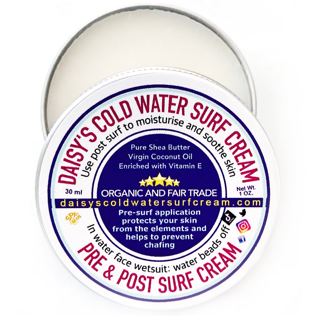 Cold water surf cream for skin protection
