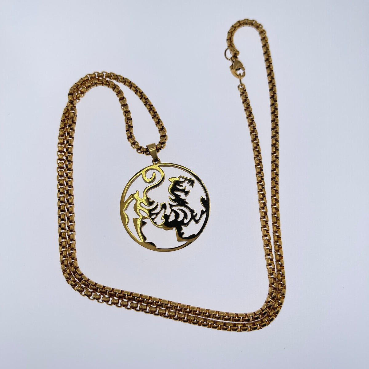 Shotokan Tiger Necklace | Stainless Steel Karate Pendant | 56 cm Chain