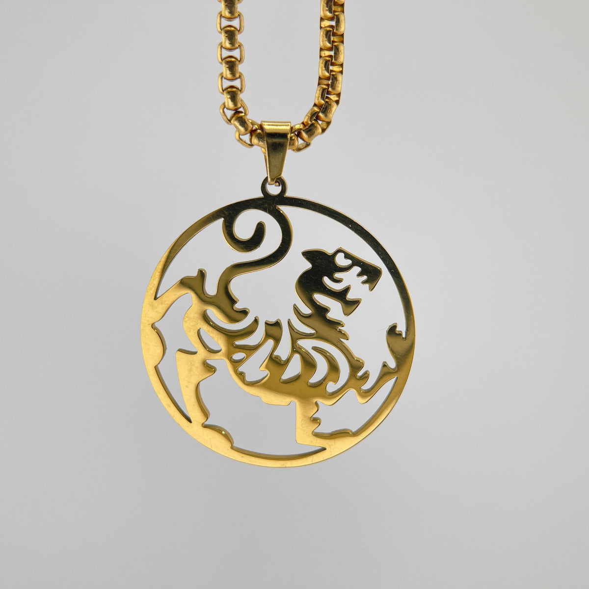 Shotokan Tiger Necklace | Stainless Steel Karate Pendant | 56 cm Chain