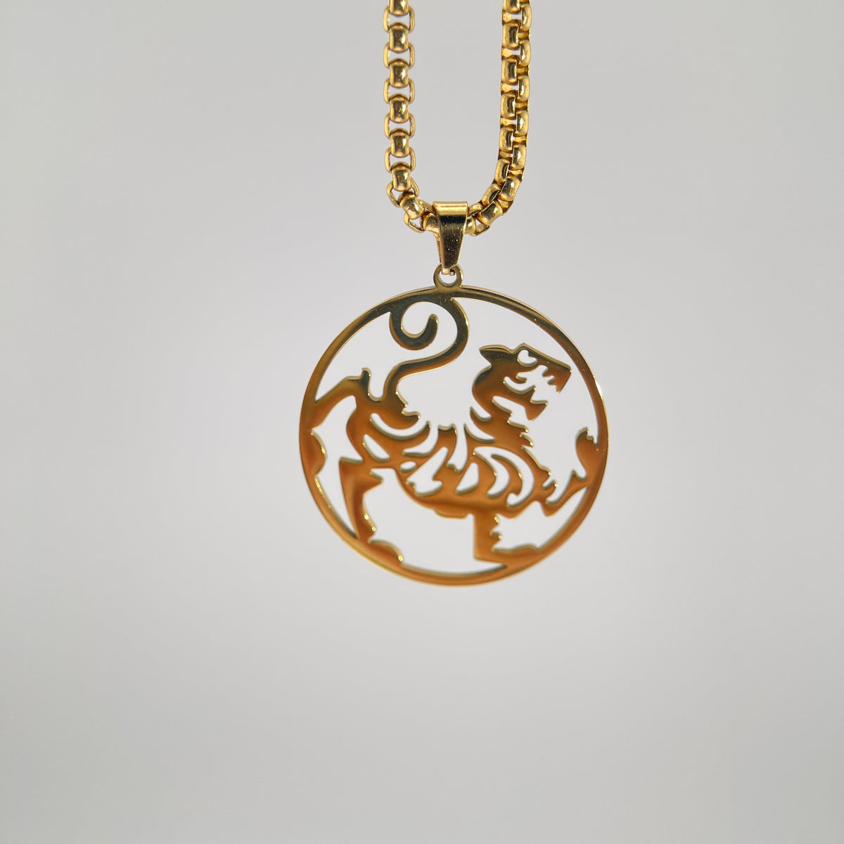 Shotokan Tiger Necklace | Stainless Steel Karate Pendant | 56 cm Chain