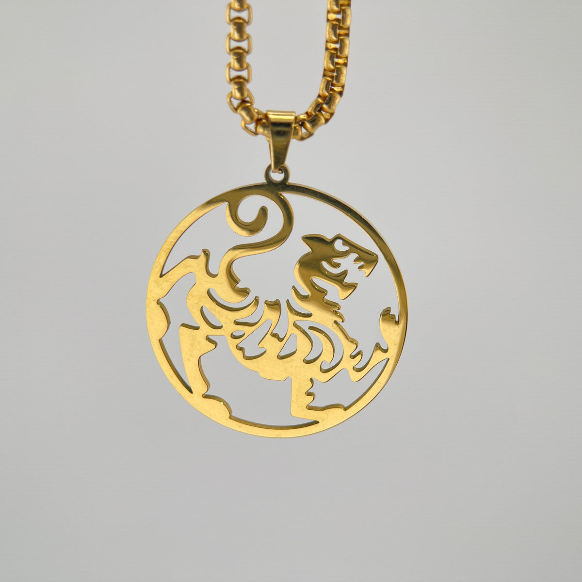 Shotokan Tiger Necklace | Stainless Steel Karate Pendant | 56 cm Chain