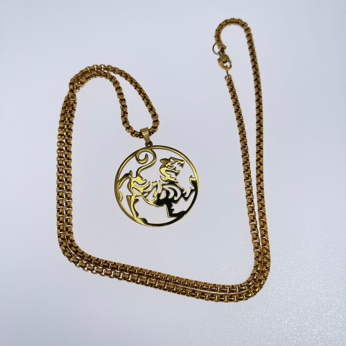 Shotokan Tiger Necklace | Stainless Steel Karate Pendant | 56 cm Chain