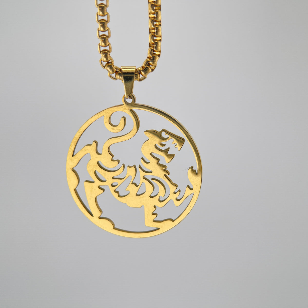 Shotokan Tiger Necklace | Stainless Steel Karate Pendant | 56 cm Chain